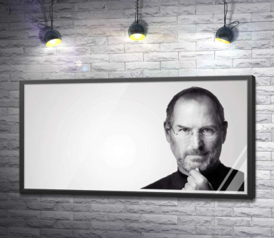 Постер "Портрет Стіва Джобса (Steve Jobs) в чорно-білих тонах"