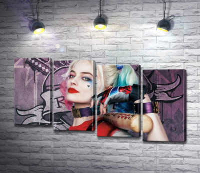 Модульна картина "Яскрава Марго Роббі (Margot Robbie) в образі провокативної Гарлі Квінн"