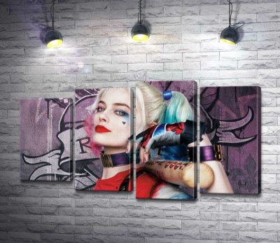 Модульна картина "Яскрава Марго Роббі (Margot Robbie) в образі провокативної Гарлі Квінн"