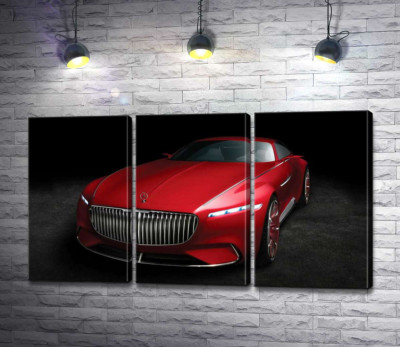 Модульная картина "Красная изысканность автомобиля Mercedes-Maybach Vision 6"