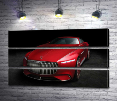 Модульная картина "Красная изысканность автомобиля Mercedes-Maybach Vision 6"