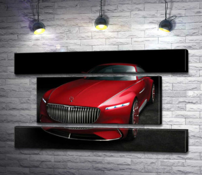 Модульна картина "Червона вишуканість автомобіля Mercedes-Maybach Vision 6"