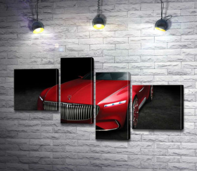 Модульная картина "Красная изысканность автомобиля Mercedes-Maybach Vision 6"