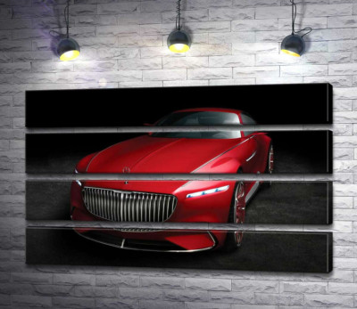 Модульна картина "Червона вишуканість автомобіля Mercedes-Maybach Vision 6"