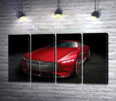 Модульная картина "Красная изысканность автомобиля Mercedes-Maybach Vision 6"