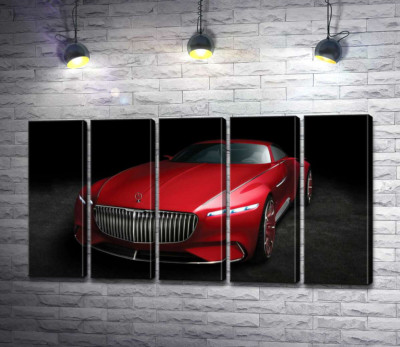 Модульная картина "Красная изысканность автомобиля Mercedes-Maybach Vision 6"