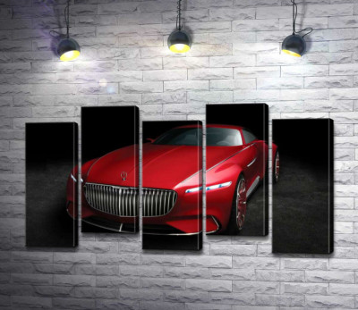 Модульная картина "Красная изысканность автомобиля Mercedes-Maybach Vision 6"