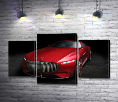 Модульная картина "Красная изысканность автомобиля Mercedes-Maybach Vision 6"
