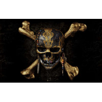 Череп пирата на постере к фильму "Пираты Карибского моря: Мертвецы не рассказывают сказки" (Pitates of the Caribbean: Dead Men Tell No Tales)