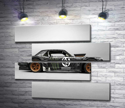 Модульна картина "Тюнінгований автомобіль Ford Mustang Hoonicorn автогонщика Кена Блока"