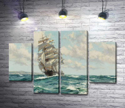 Модульна картина "Корабель кліпер біля берегів Північної Америки ( Clipper Ship North America)"
