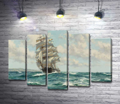 Модульная картина "Корабль клипер у берегов Северной Америки (Clipper Ship North America)"