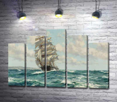 Модульная картина "Корабль клипер у берегов Северной Америки (Clipper Ship North America)"