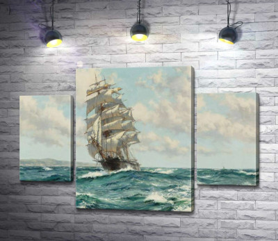 Модульная картина "Корабль клипер у берегов Северной Америки (Clipper Ship North America)"