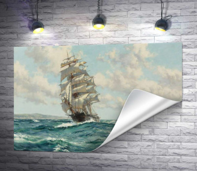 Корабель кліпер біля берегів Північної Америки ( Clipper Ship North America)