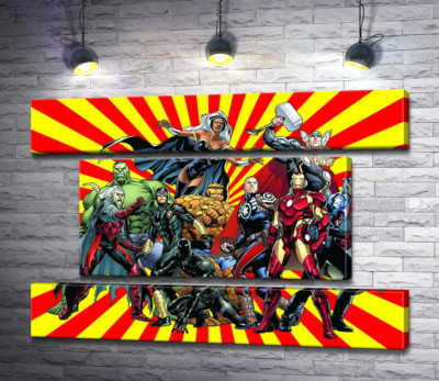 Модульная картина "Супергерои вселенной комиксов "Marvel""