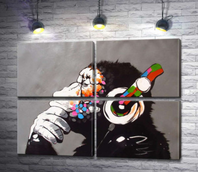 Модульная картина "DJ Обезьяна (DJ Monkey)"