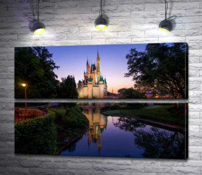 Модульна картина "Чарівний вечір біля казкового замку Disney"