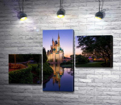 Модульна картина "Чарівний вечір біля казкового замку Disney"