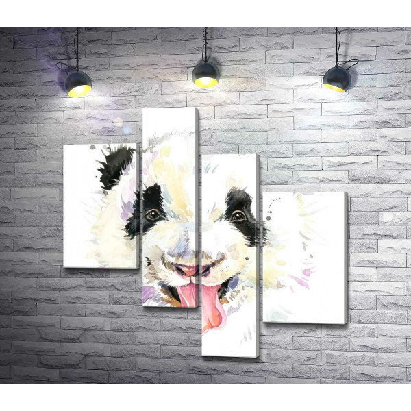 Весела панда показує язик