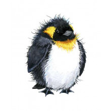 Толстенький пингвин с желтой шеей