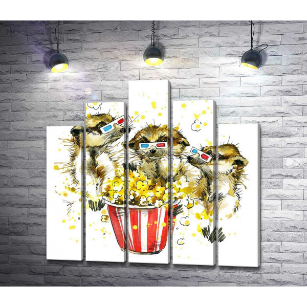 Шумные суслики смотрят кино с попкорном