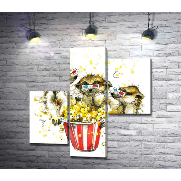 Шумные суслики смотрят кино с попкорном