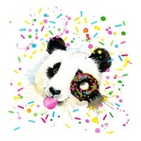 Забавная панда с шоколадным донатсом