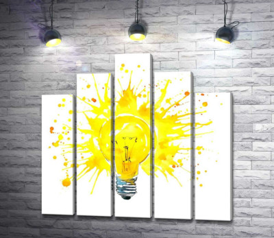 Жовтий вибух світла в лампі