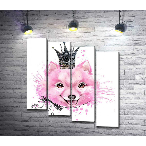 Рожева собака в ажурній короні