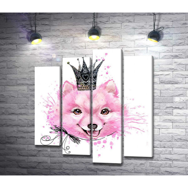 Розовая собака в ажурной короне