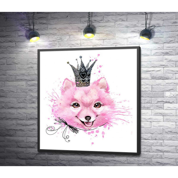 Рожева собака в ажурній короні