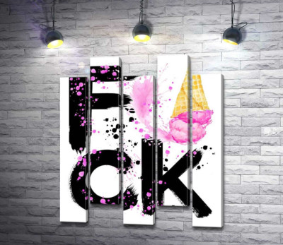 Черное слово "fuck" с рожком мороженого