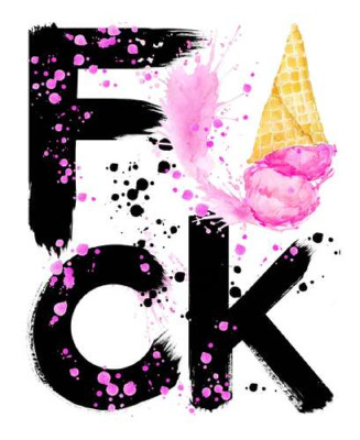 Черное слово "fuck" с рожком мороженого