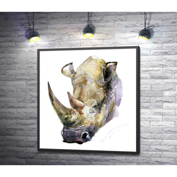Могучие рога в силуэте носорога