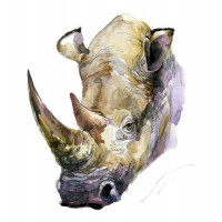 Могучие рога в силуэте носорога