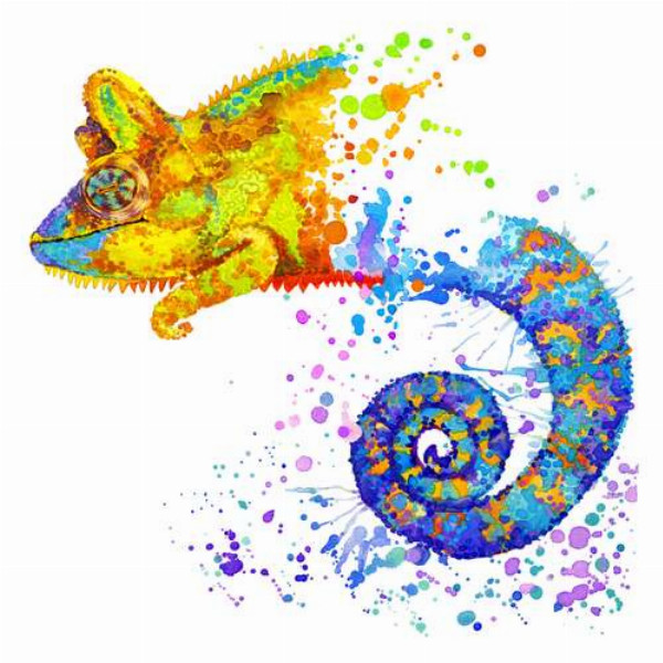 Зникаючий силует кольорового хамелеона 
