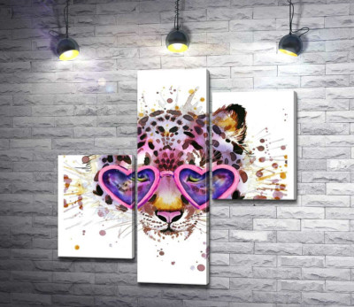 Модний леопард в рожевих окулярах
