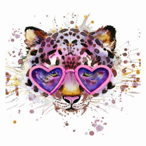 Модний леопард в рожевих окулярах