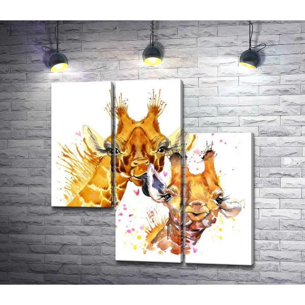 Дві закоханих жирафи