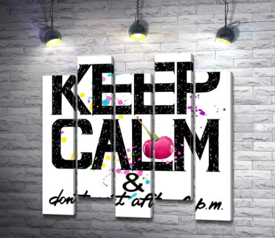 Модульная картина "Надпись черными буквами "keep calm and don't eat after 6 p.m.""