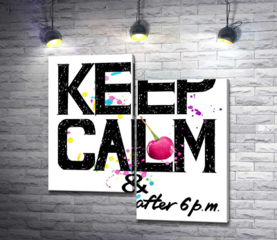 Модульная картина "Надпись черными буквами "keep calm and don't eat after 6 p.m.""