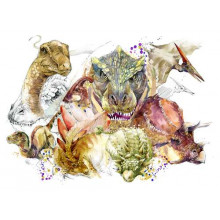 Группа доисторических динозавров