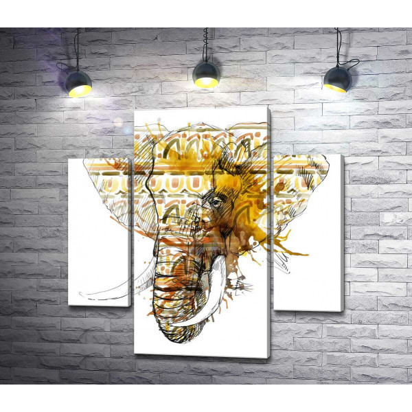 Орнамент на силуеті слона
