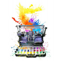 Взрыв красок из пишущей машинки