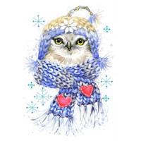 Зимняя сова в шапке и шарфе
