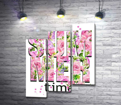 Модульна картина "Трояндовий візерунок напису "summertime""