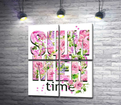 Розовый узор надписи "summertime"