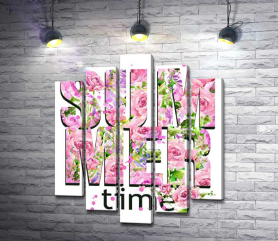 Модульна картина "Трояндовий візерунок напису "summertime""