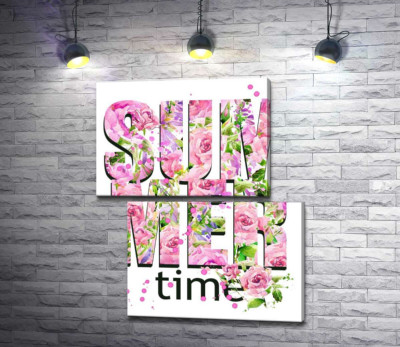 Розовый узор надписи "summertime"